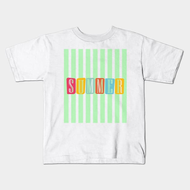 Summer - Green Stripes on - Kids T-Shirt by Peter the T-Shirt Dude